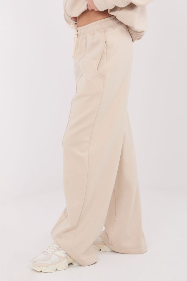 Beige Tracksuit Trousers in Pants, Trousers, Shorts with Spandex, Polyester and Viscose