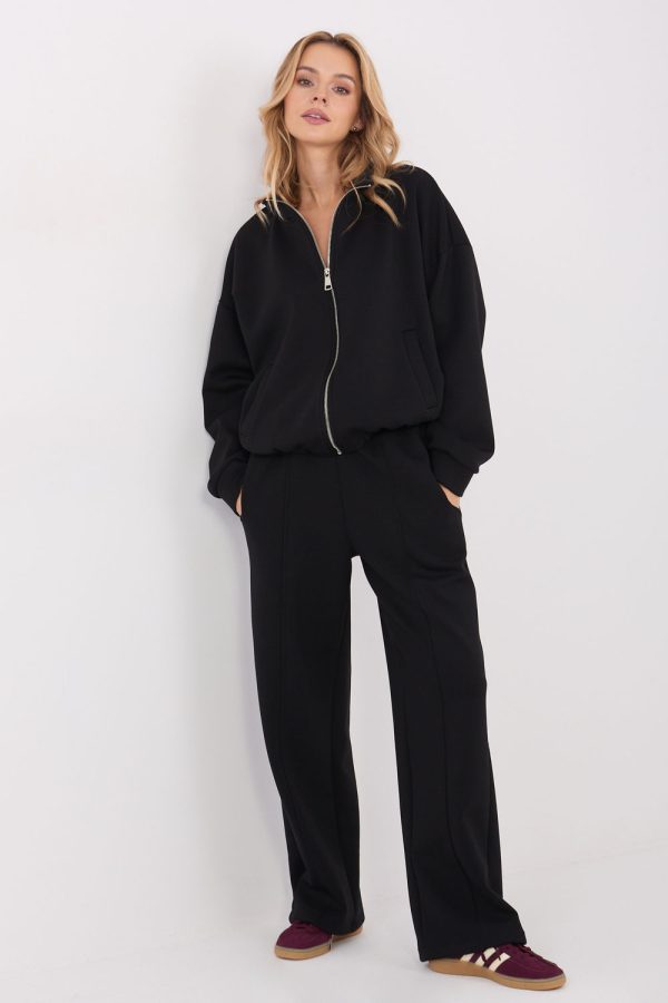 Black Tracksuit Trousers in Pants, Trousers, Shorts with Spandex, Polyester and Viscose