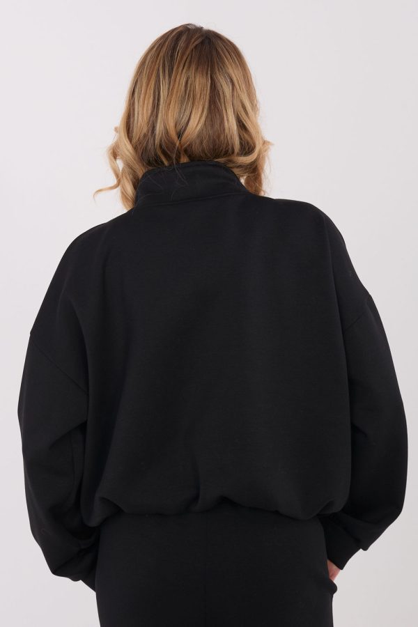 Black Sweatshirt in Sweatshirts For Women with Spandex, Polyester and Viscose