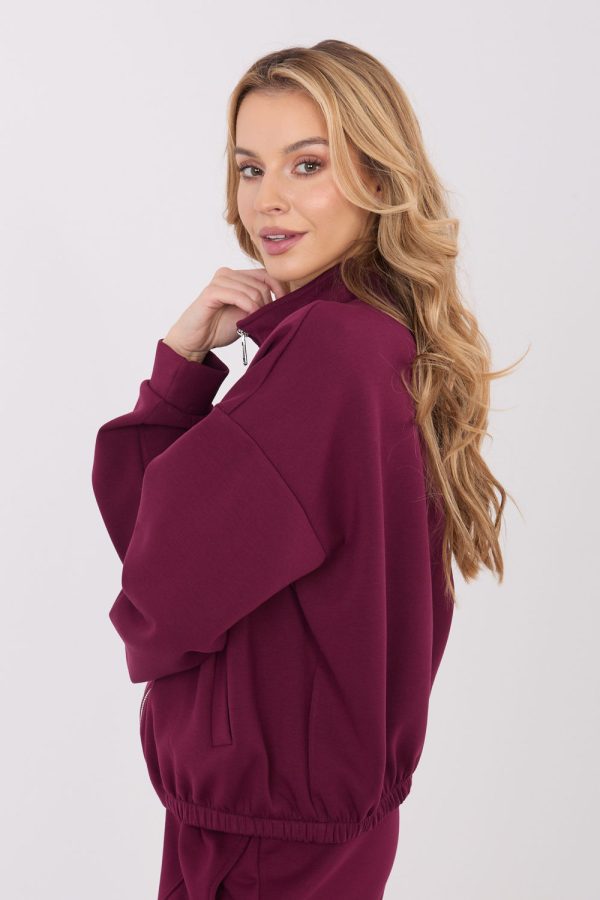 Red Sweatshirt in Sweatshirts For Women with Spandex, Polyester and Viscose