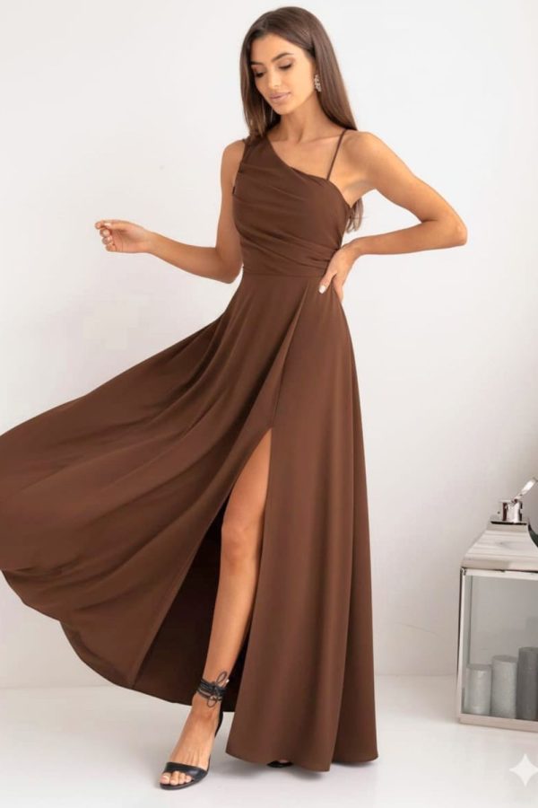 Brown Long Dress in Evening Dresses with