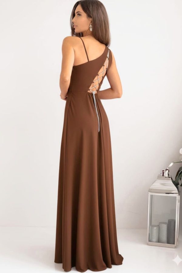 Brown Long Dress in Evening Dresses with