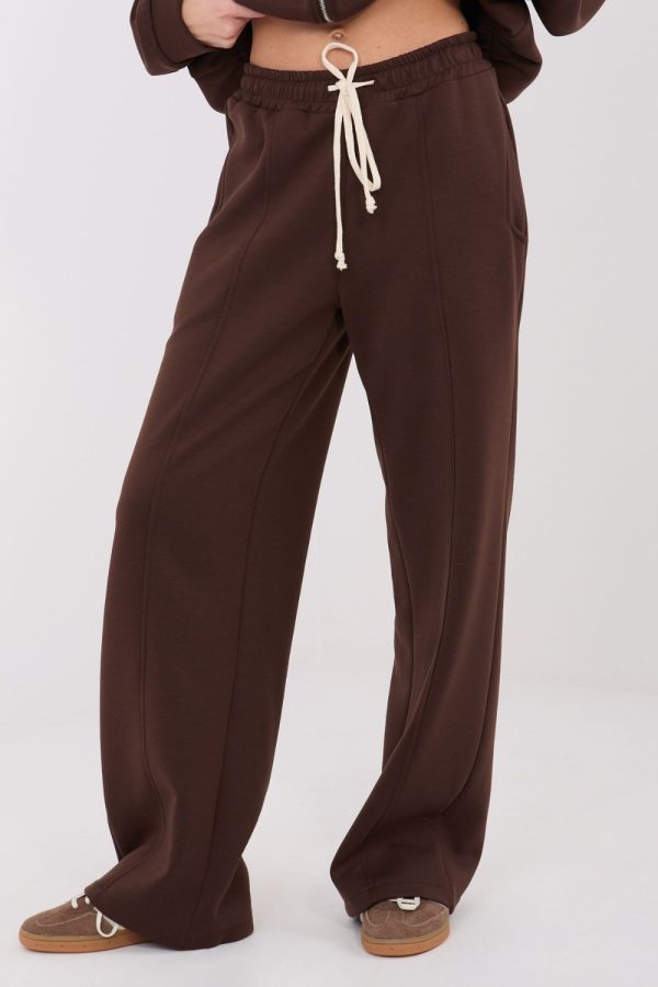 Brown Tracksuit Trousers in Pants, Trousers, Shorts with Spandex, Polyester and Viscose