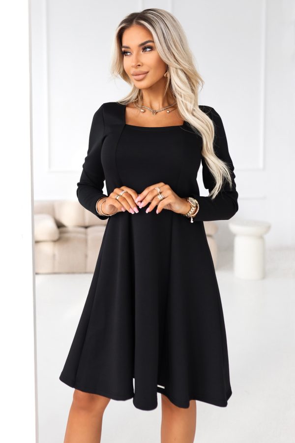 Black Daydress in Day Dresses with Spandex and Polyester