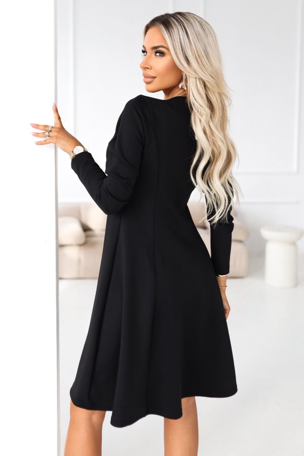 Black Daydress in Day Dresses with Spandex and Polyester