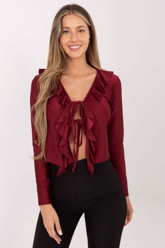 Red Blouse in Women`s Blouses, Tunics with Polyester and Viscose