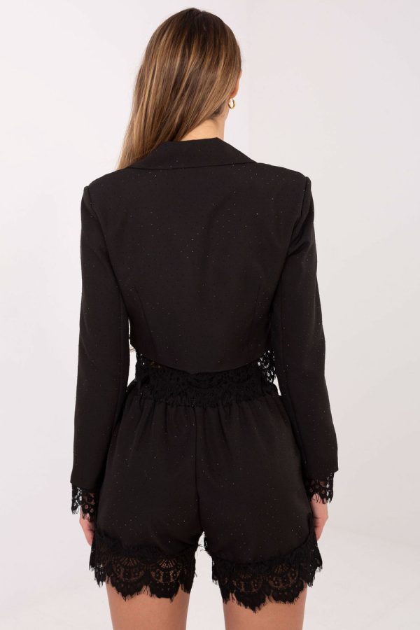 Black Jacket in Jackets, Vests For Women with Spandex and Polyester