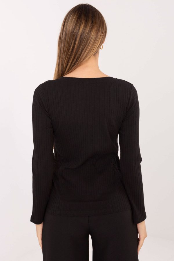 Black Blouse in Women`s Blouses, Tunics with Cotton and Spandex