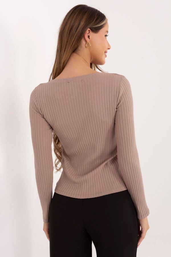 Beige Blouse in Women`s Blouses, Tunics with Cotton and Spandex