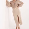 1106430 Beige Skirt in Skirts with Spandex, Nylon and Viscose