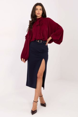 Navy Blue Skirt in Skirts with Spandex, Nylon and Viscose