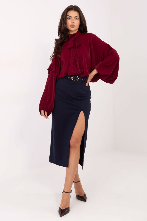 Navy Blue Skirt in Skirts with Spandex, Nylon and Viscose