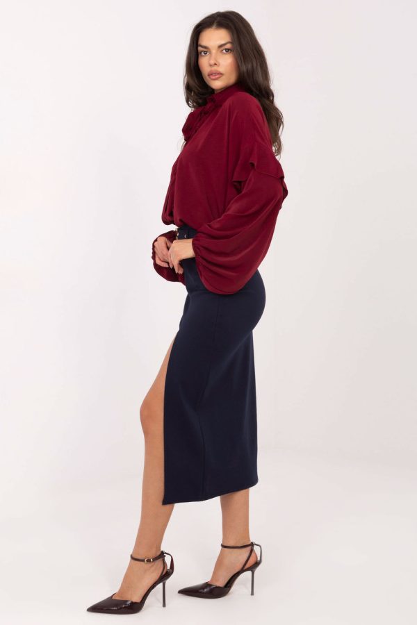 Navy Blue Skirt in Skirts with Spandex, Nylon and Viscose