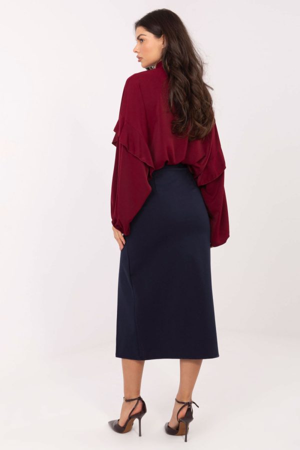 Navy Blue Skirt in Skirts with Spandex, Nylon and Viscose