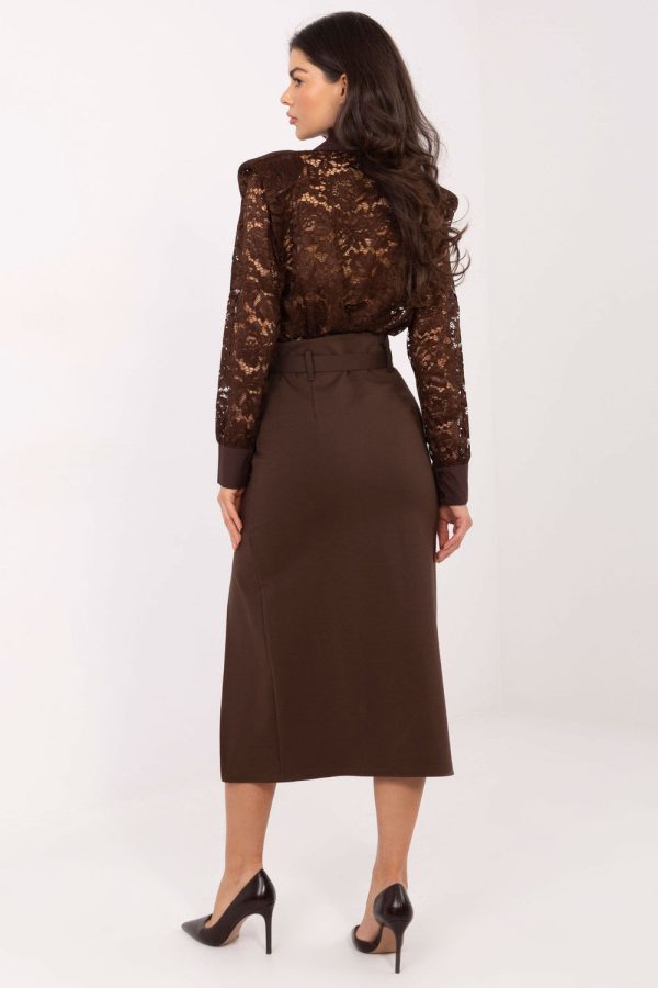 Brown Skirt in Skirts with Spandex, Nylon and Viscose