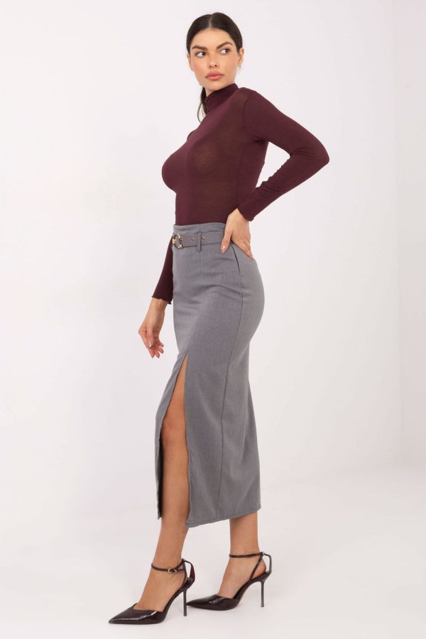 Grey Skirt in Skirts with Spandex, Polyester and Viscose