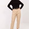 Brown Women's Pants in Pants, Trousers, Shorts with Polyurethane and Polyester