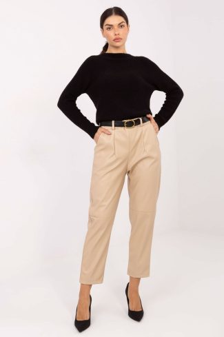 Brown Women's Pants in Pants, Trousers, Shorts with Polyurethane and Polyester