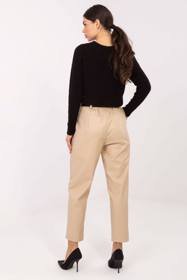 Brown Women's Pants in Pants, Trousers, Shorts with Polyurethane and Polyester