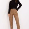 Brown Women's Pants in Pants, Trousers, Shorts with Polyurethane and Polyester