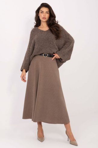 Beige Skirt in Skirts with Spandex and Polyester