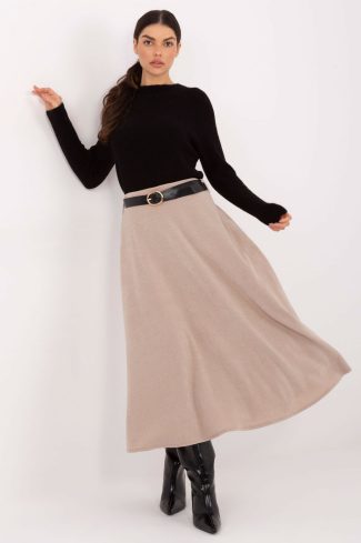 Beige Skirt in Skirts with Spandex and Polyester