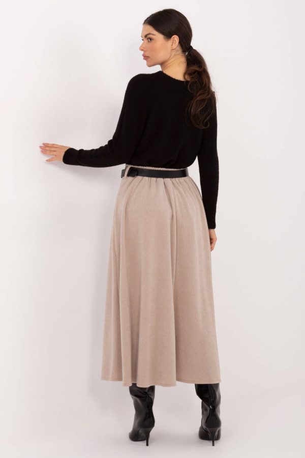 Beige Skirt in Skirts with Spandex and Polyester
