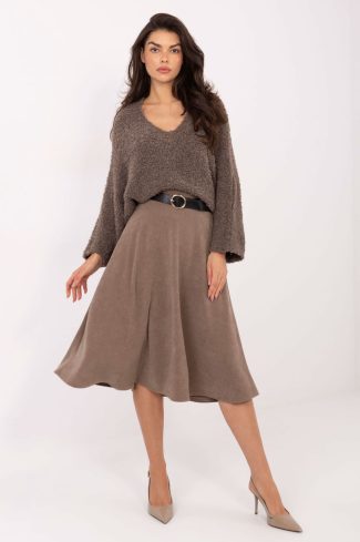 Beige Skirt in Skirts with Spandex and Polyester