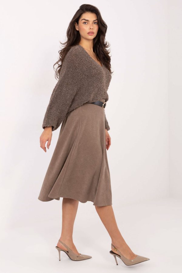 Beige Skirt in Skirts with Spandex and Polyester