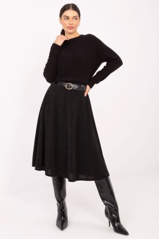 Black Skirt in Skirts with Spandex and Polyester