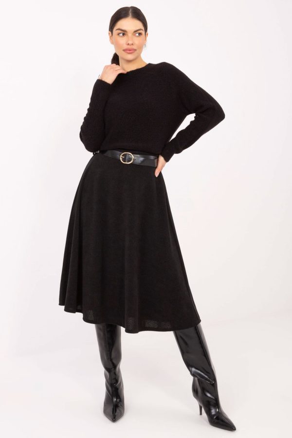 Black Skirt in Skirts with Spandex and Polyester
