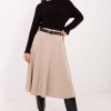 Beige Skirt in Skirts with Spandex and Polyester
