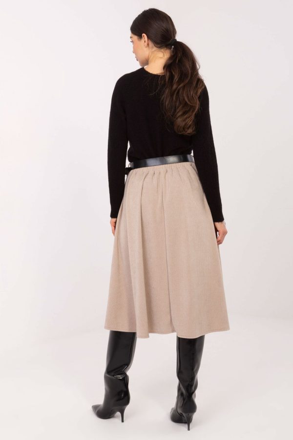 Beige Skirt in Skirts with Spandex and Polyester