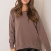 Brown Sweatshirt in Sweatshirts For Women with Cotton and Spandex