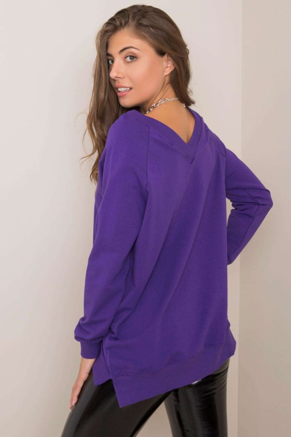 Violet Sweatshirt in Sweatshirts For Women with Cotton and Spandex