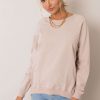 Beige Sweatshirt in Sweatshirts For Women with Cotton and Spandex