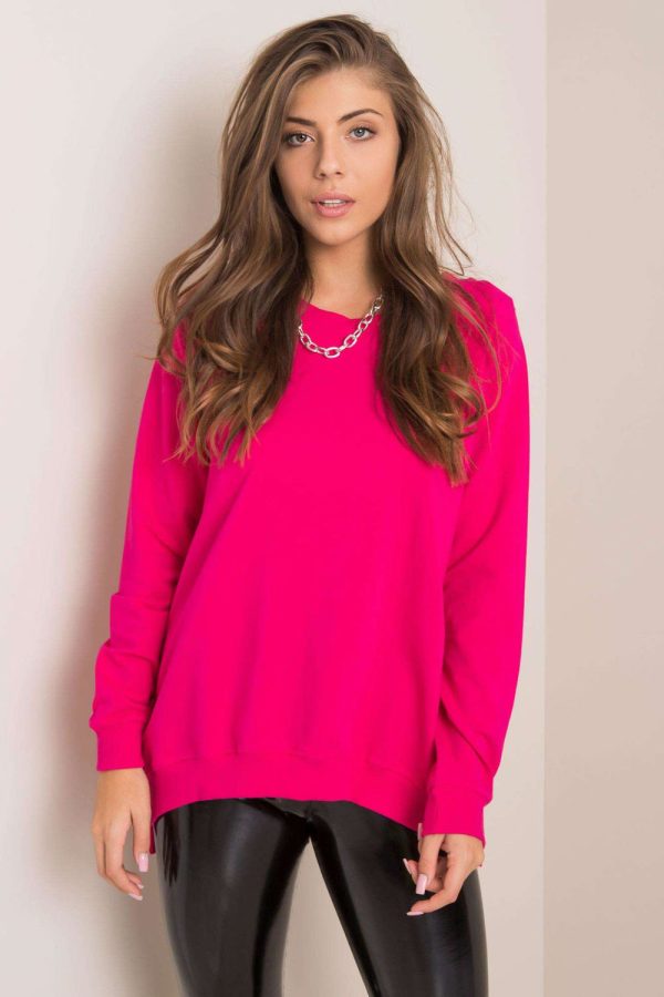 Pink Sweatshirt in Sweatshirts For Women with Cotton and Spandex