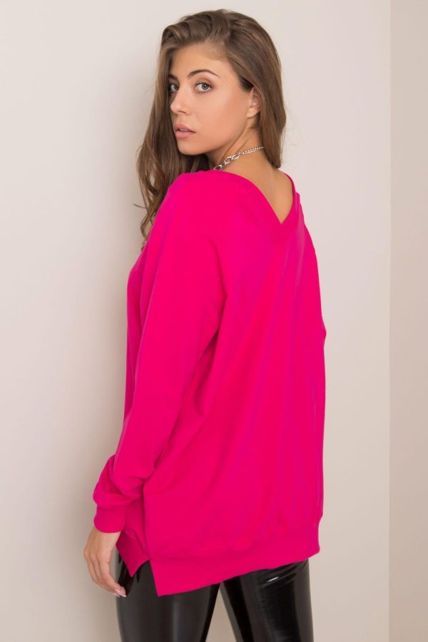 Pink Sweatshirt in Sweatshirts For Women with Cotton and Spandex
