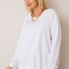 White Sweatshirt in Sweatshirts For Women with Cotton and Spandex