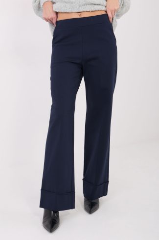 Navy Blue Women Trousers in Pants, Trousers, Shorts with Spandex, Nylon and Viscose