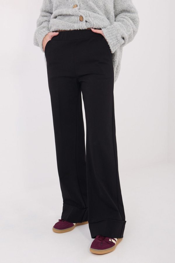 Black Women's Pants in Pants, Trousers, Shorts with Spandex, Nylon and Viscose