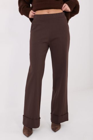 Brown Women's Pants in Pants, Trousers, Shorts with Spandex, Nylon and Viscose