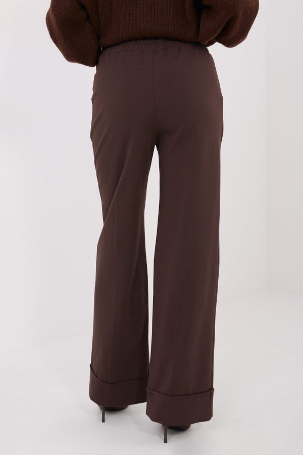 Brown Women's Pants in Pants, Trousers, Shorts with Spandex, Nylon and Viscose