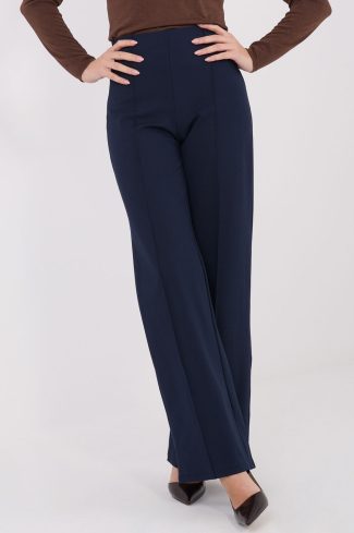 Navy Blue Women Trousers in Pants, Trousers, Shorts with Spandex, Nylon and Viscose
