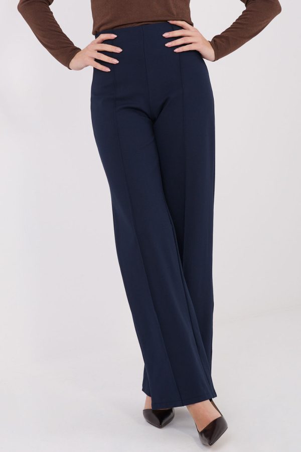 Navy Blue Women Trousers in Pants, Trousers, Shorts with Spandex, Nylon and Viscose