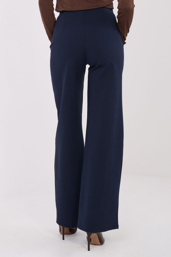 Navy Blue Women Trousers in Pants, Trousers, Shorts with Spandex, Nylon and Viscose