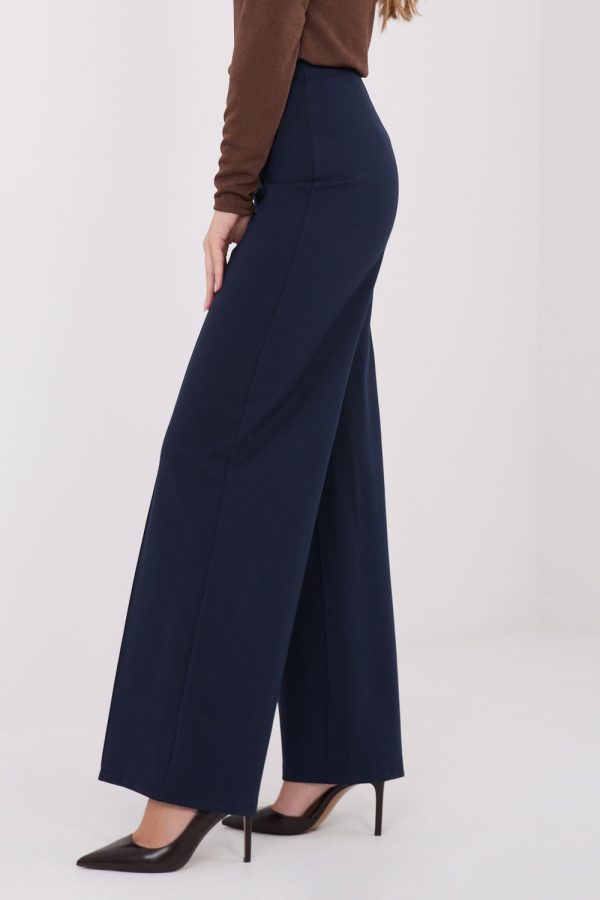 Navy Blue Women Trousers in Pants, Trousers, Shorts with Spandex, Nylon and Viscose