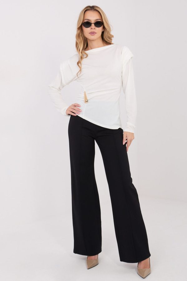 Black Women Trousers in Pants, Trousers, Shorts with Spandex, Nylon and Viscose