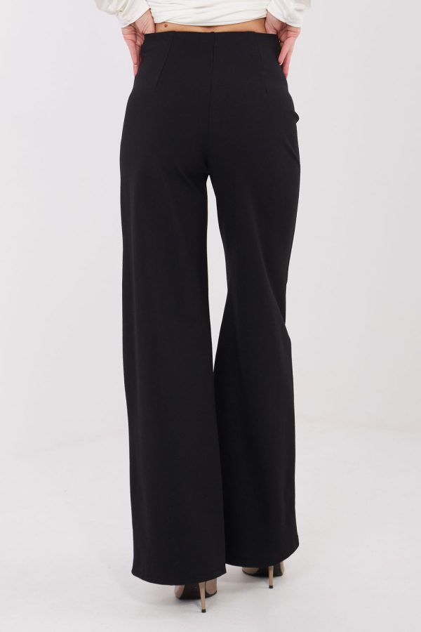 Black Women Trousers in Pants, Trousers, Shorts with Spandex, Nylon and Viscose
