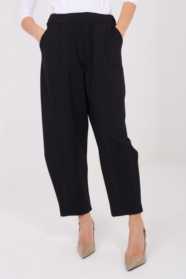 Black Women's Pants in Pants, Trousers, Shorts with Spandex, Nylon and Viscose